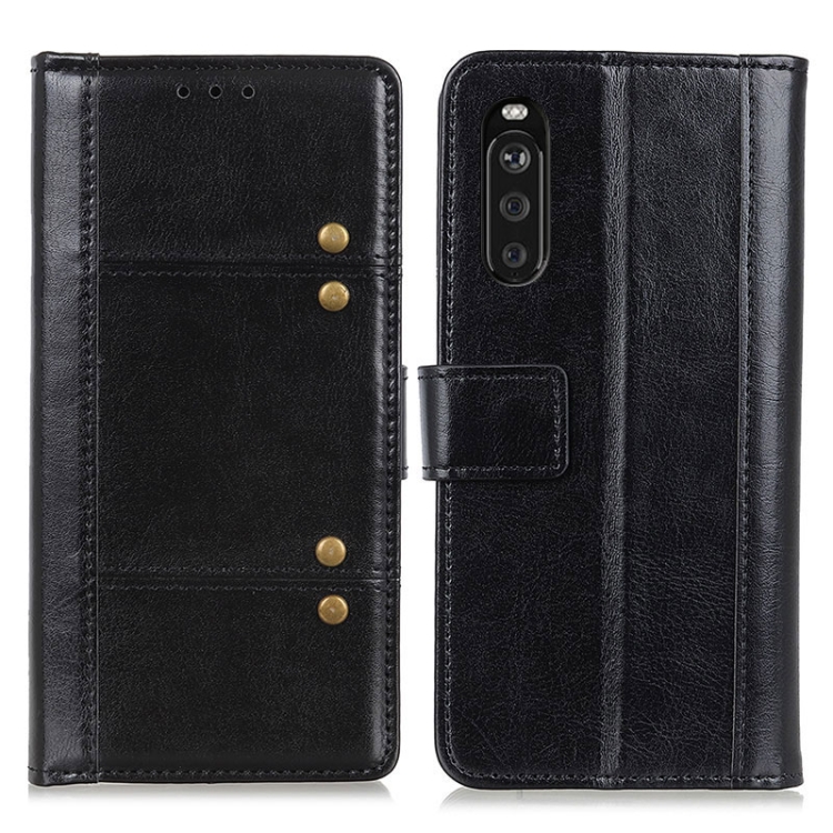 

For Sony Xperia 10 III Peas Crazy Horse Texture Horizontal Flip Leather Case with Holder & Card Slots & Wallet(Black)