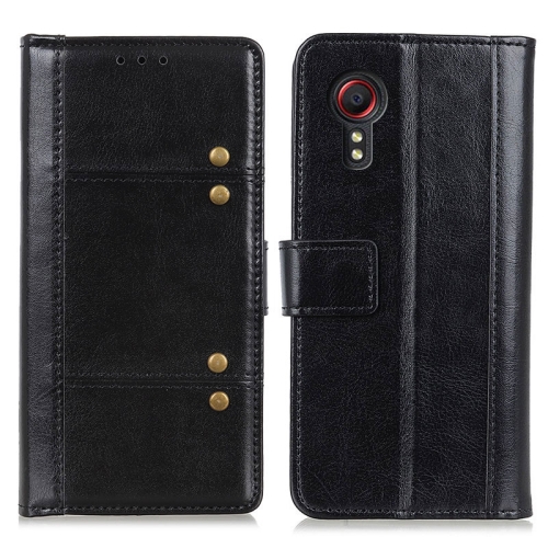 

For Samsung Galaxy Xcover 5 Peas Crazy Horse Texture Horizontal Flip Leather Case with Holder & Card Slots & Wallet(Black)