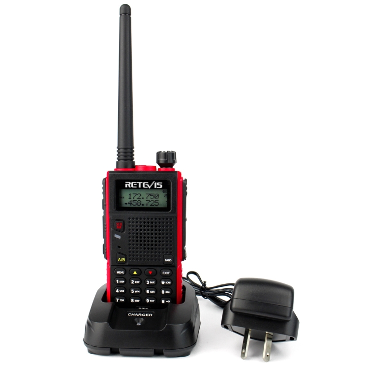 

RETEVIS RT5 136-174MHz + 400-520MHz 128CH Handheld Two-segment Walkie Talkie, AU Plug(Red)