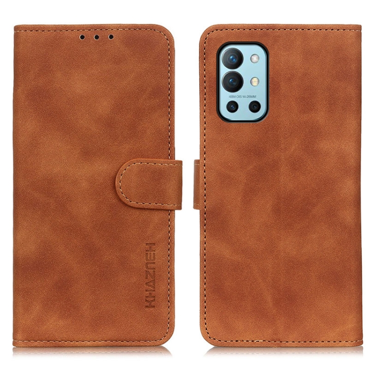 

For OnePlus 9R KHAZNEH Retro Texture PU + TPU Horizontal Flip Leather Case with Holder & Card Slots & Wallet(Brown)