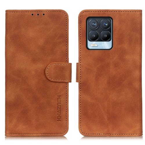 

For OPPO Realme 8 / 8 Pro KHAZNEH Retro Texture PU + TPU Horizontal Flip Leather Case with Holder & Card Slots & Wallet(Brown)