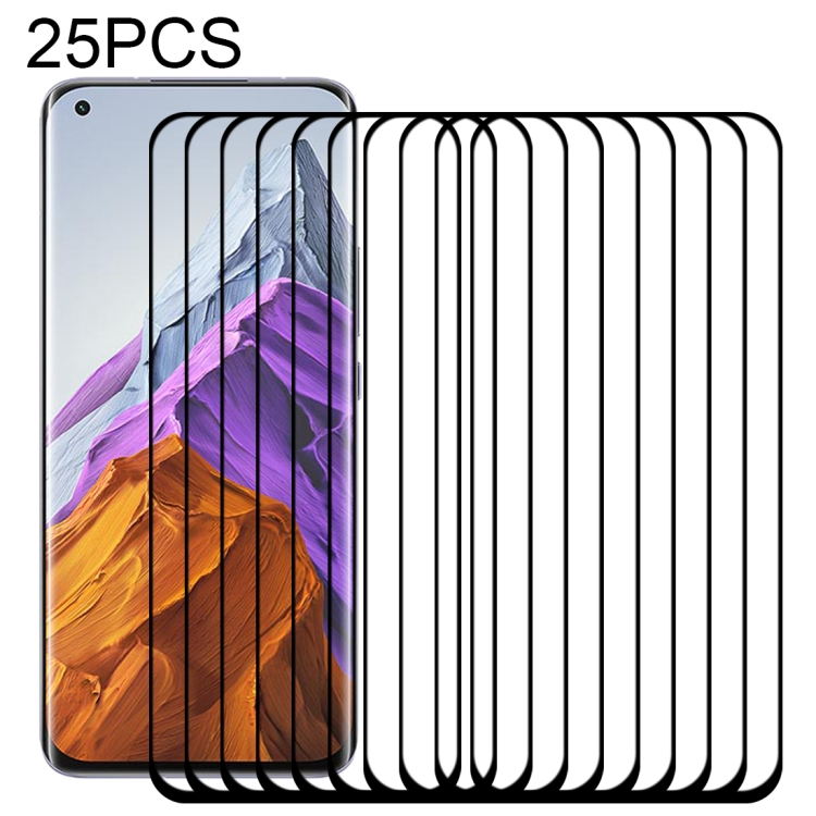 

For Xiaomi Mi 11 Pro Full Glue 25 PCS 9H HD 3D Curved Edge Tempered Glass Film(Black)