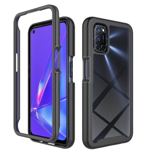 

For OPPO A52 / A72 / A92 Starry Sky Solid Color Series Shockproof PC + TPU Protective Case(Black)