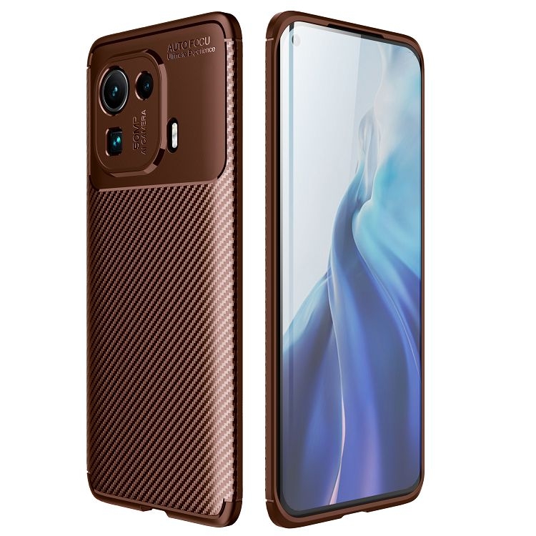 

For Xiaomi Mi 11 Pro Carbon Fiber Texture Shockproof TPU Case(Brown)