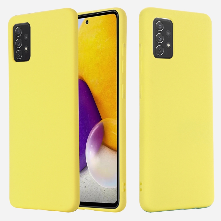 

For Samsung A72 5G / 4G Pure Color Liquid Silicone Shockproof Full Coverage Case(Yellow)