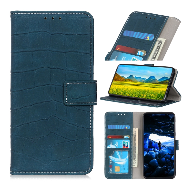 

For Nokia 1.4 Crocodile Texture Horizontal Flip Leather Case with Holder & Card Slots & Photo Frame & Wallet(Dark Green)