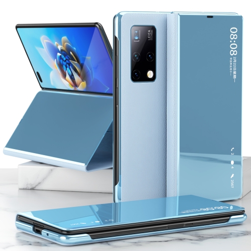 

For Huawei Mate X2 Electroplated Mirror Protective Case with Holder(Blue)