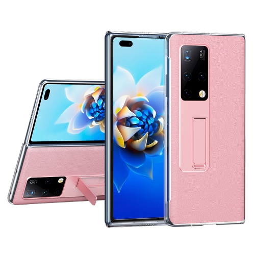 

For Huawei Mate X2 Transparent Protective Case wth Invisible Holder(Pink)