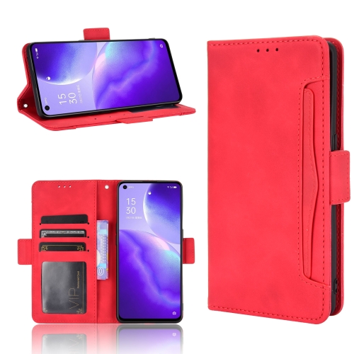 

For OPPO Find X3 Lite / Reno5 5G Skin Feel Calf Pattern Horizontal Flip Leather Case with Holder & Card Slots & Photo Frame(Red)