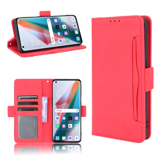 

For OPPO Find X3 / Find X3 Pro Skin Feel Calf Pattern Horizontal Flip Leather Case with Holder & Card Slots & Photo Frame(Red)