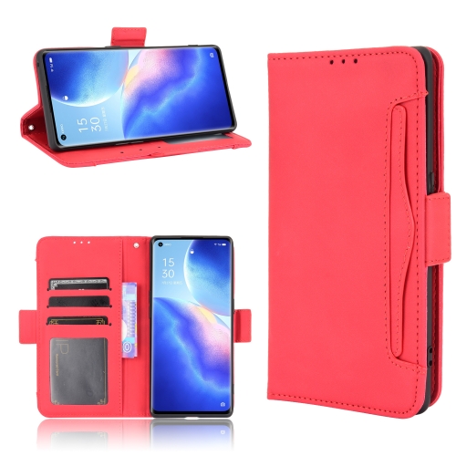 

For OPPO Reno5 Pro+ 5G / Find X3 Neo Skin Feel Calf Pattern Horizontal Flip Leather Case with Holder & Card Slots & Photo Frame(Red)