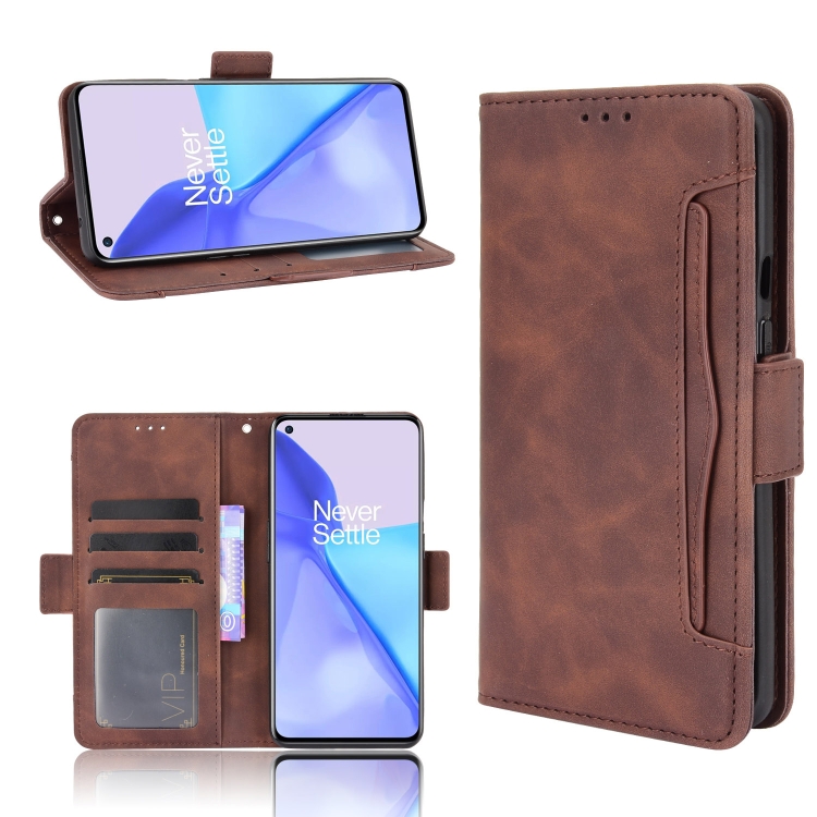 

For Oneplus 9R (US Version) Skin Feel Calf Pattern Horizontal Flip Leather Case with Holder & Card Slots & Photo Frame(Brown)