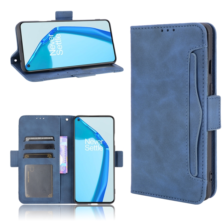 

For Oneplus 9R Skin Feel Calf Pattern Horizontal Flip Leather Case with Holder & Card Slots & Photo Frame(Blue)