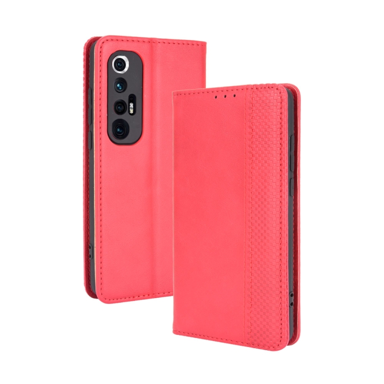 

For Xiaomi Mi 10S Magnetic Buckle Retro Crazy Horse Texture Horizontal Flip Leather Case with Holder & Card Slots & Photo Frame(Red)