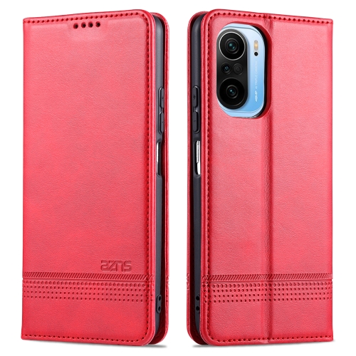 

For Xiaomi Redmi K40 Pro AZNS Magnetic Calf Texture Horizontal Flip Leather Case with Card Slots & Holder & Wallet(Red)