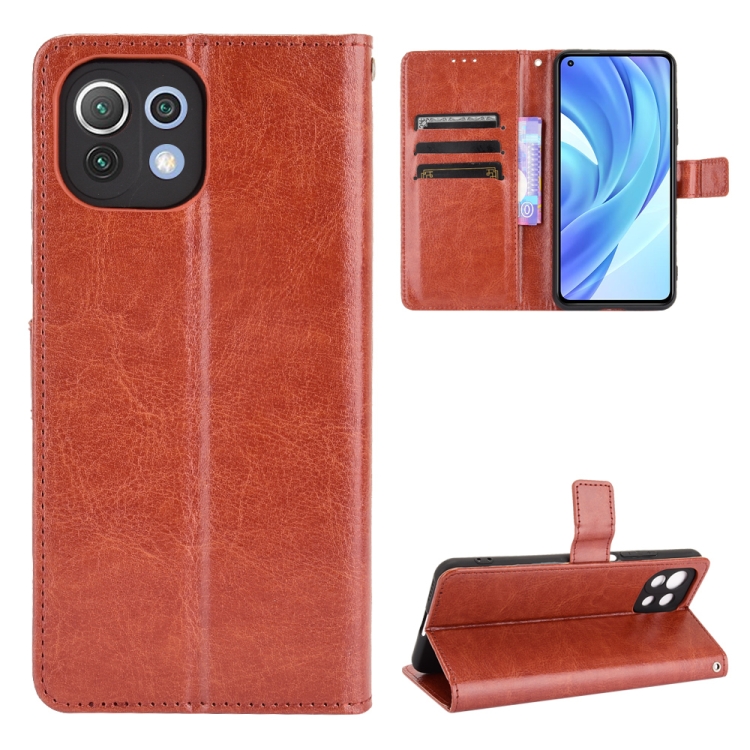 

For Xiaomi MI 11 Lite 5G Retro Crazy Horse Texture Horizontal Flip Leather Case with Holder & Card Slots & Photo Frame(Gold)