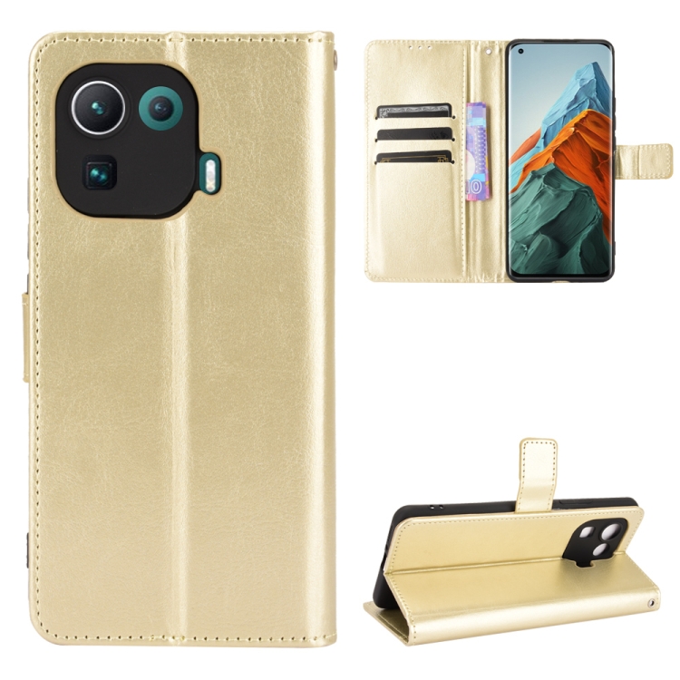 

For Xiaomi Mi 11 Pro Retro Crazy Horse Texture Horizontal Flip Leather Case with Holder & Card Slots & Photo Frame(Gold)