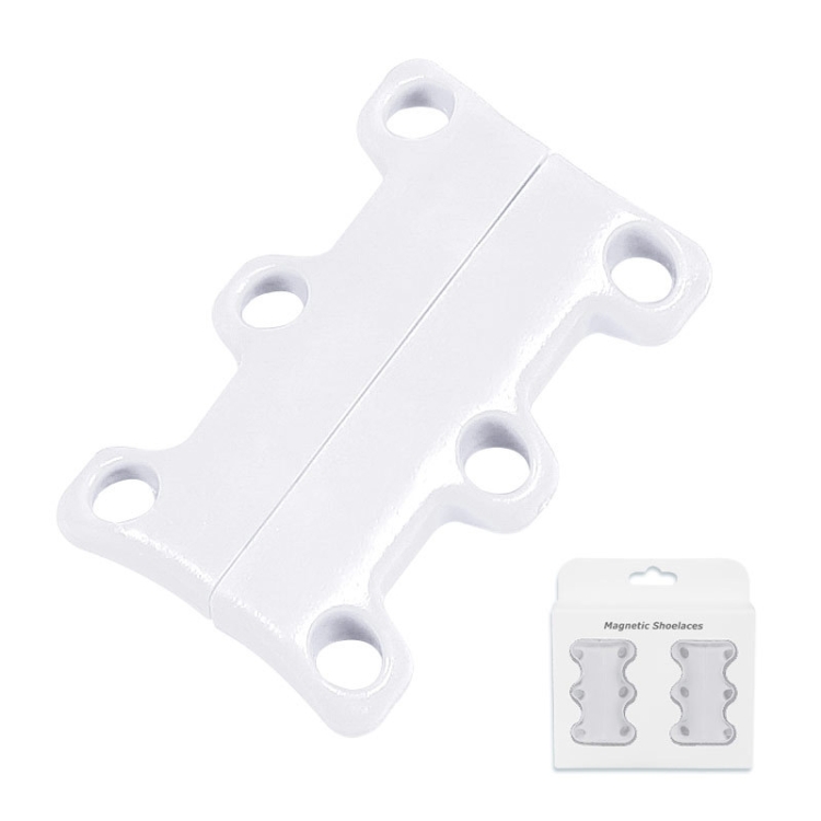 

Magnetic Shoelace Buckle Non Binding Shoe Lace Accessories, Size:L (Above 230mm)(White)