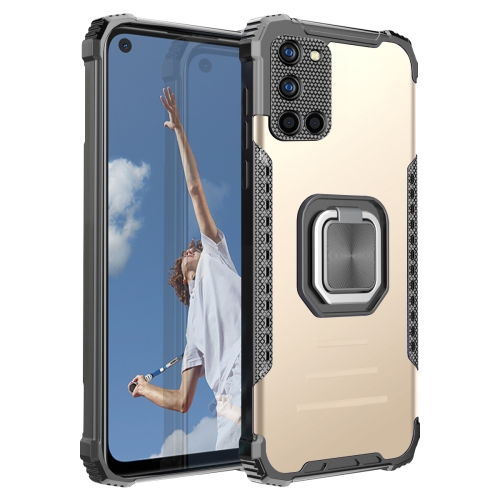 

For OPPO A52 / A92 / A72 Fierce Warrior Series Armor All-inclusive Shockproof Aluminum Alloy + TPU Protective Case with Ring Holder(Gold)