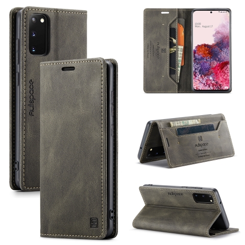 

For Samsung Galaxy S20 AutSpace A01 Retro Skin-feel Crazy Horse Texture Horizontal Flip Leather Case with Holder & Card Slots & Wallet & RFID(Coffee)