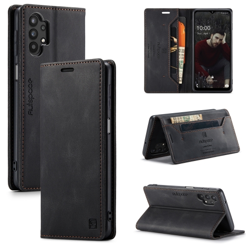 

For Samsung Galaxy A32 5G AutSpace A01 Retro Skin-feel Crazy Horse Texture Horizontal Flip Leather Case with Holder & Card Slots & Wallet & RFID(Black)