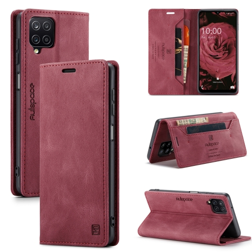 

For Samsung Galaxy A12 AutSpace A01 Retro Skin-feel Crazy Horse Texture Horizontal Flip Leather Case with Holder & Card Slots & Wallet & RFID(Wine Red)