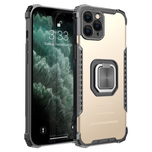 

Fierce Warrior Series Armor All-inclusive Shockproof Aluminum Alloy + TPU Protective Case with Ring Holder For iPhone 11 Pro(Gold)