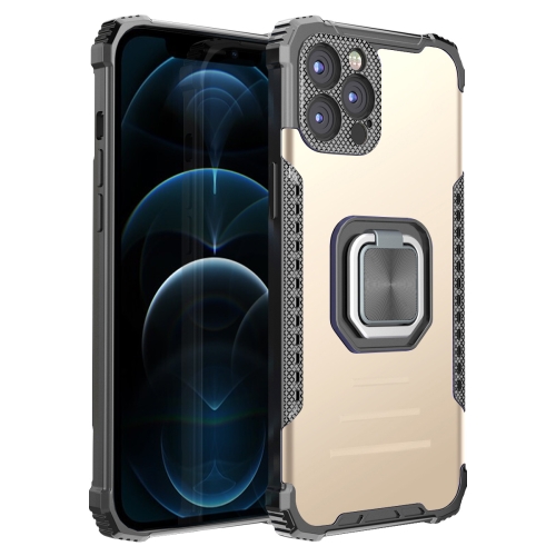 

Fierce Warrior Series Armor All-inclusive Shockproof Aluminum Alloy + TPU Protective Case with Ring Holder For iPhone 12 Pro(Gold)