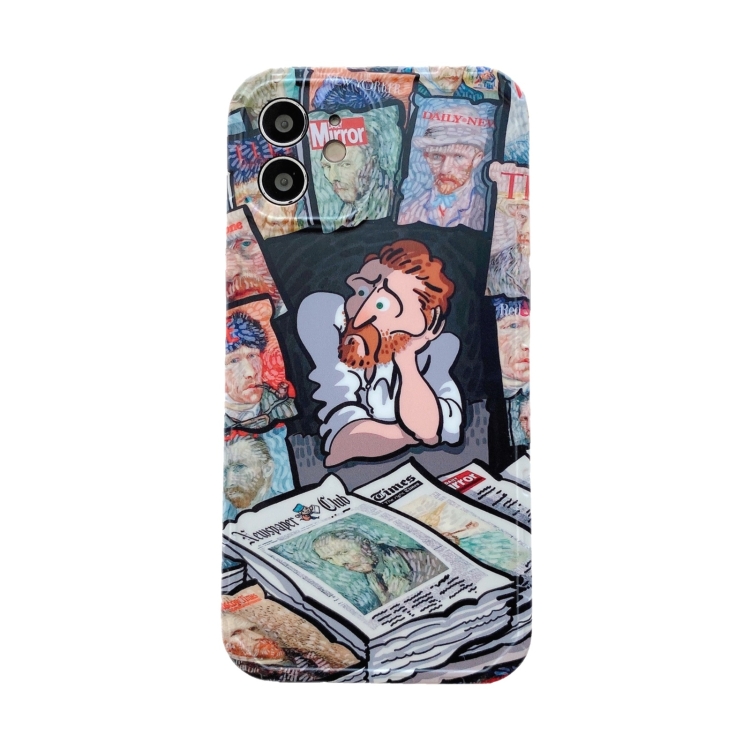 

Oil Painting Pattern Shockproof Protective Case For iPhone 12 Pro Max(Newspaper)
