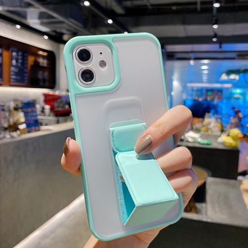 

Skin Feel TPU + PC Shockproof Case with Wrist Strap Holder For iPhone 11 Pro(Mint Green)