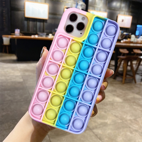 

Rat-killing Pioneer Thinking Chess Rainbow Silicone Anti-fall Protective Case For iPhone 12 Pro Max(Pink Purple)