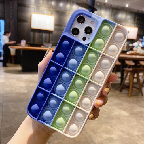 

Rat-killing Pioneer Thinking Chess Rainbow Silicone Anti-fall Protective Case For iPhone 12 Pro Max(New Blue and White)