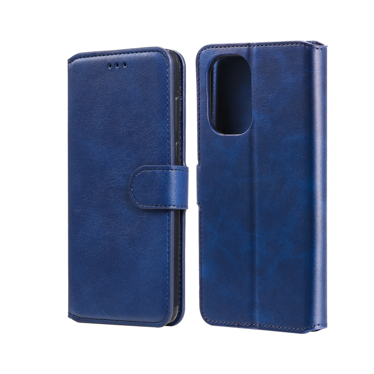 

For Xiaomi Redmi K40 / K40 Pro / Mi 11i / Poco F3 Classic Calf Texture PU + TPU Horizontal Flip Leather Case with Holder & Card Slots & Wallet(Blue)