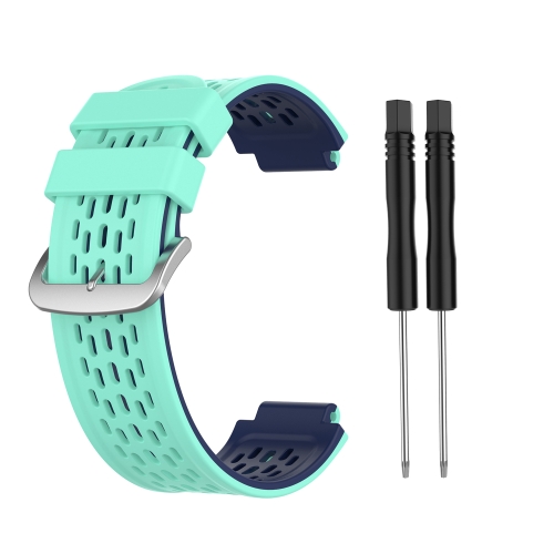 

For Garmin Approach S2 / S4 Two-color Silicone Replacement Strap Watchband(Mint Green Blue)