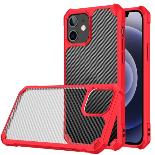 

Carbon Fiber Acrylic Shockproof Protective Case For iPhone 12 Mini(Red)