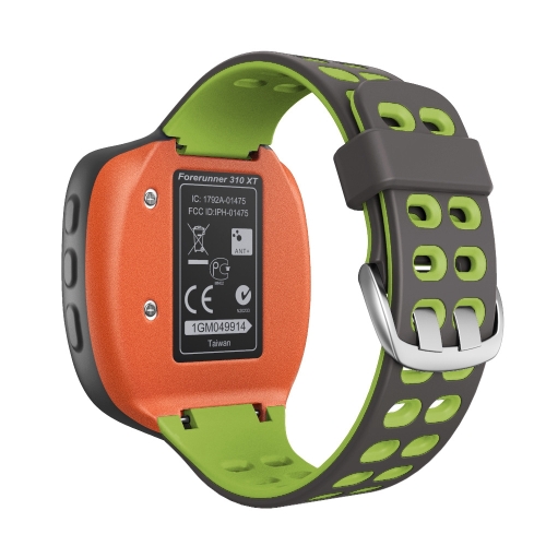 

For Garmin Forerunner 310XT Two-color Silicone Replacement Strap Watchband(Grey Green)