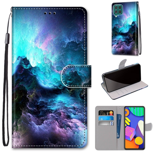 

For Samsung Galaxy F62 / M62 Coloured Drawing Cross Texture Horizontal Flip PU Leather Case with Holder & Card Slots & Wallet & Lanyard(Colorful Clouds)