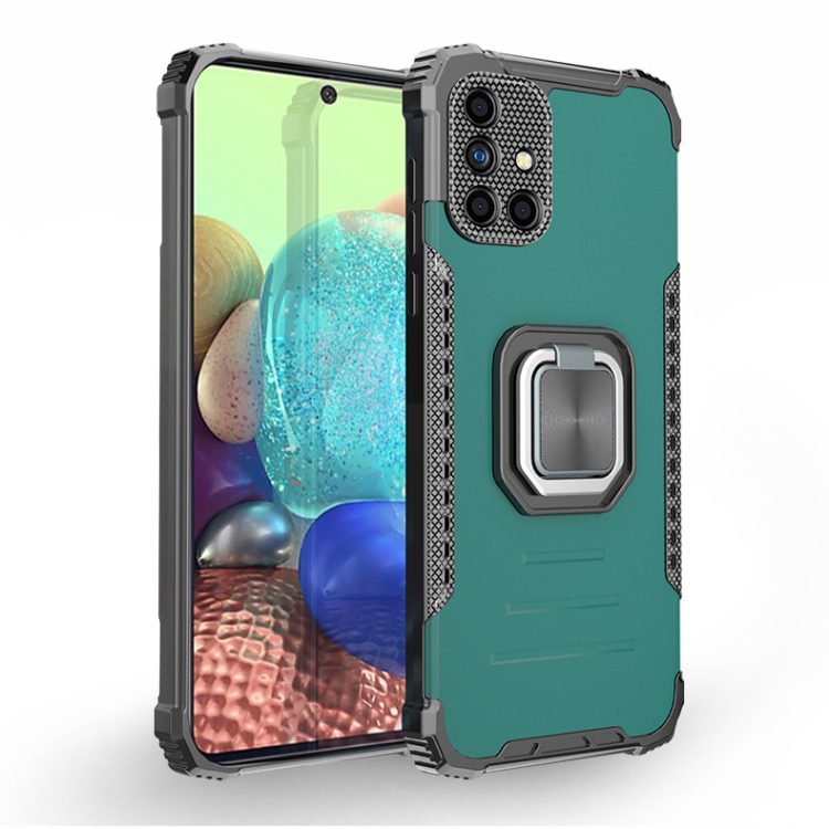 

For Samsung Galaxy A51 Fierce Warrior Series Armor All-inclusive Shockproof Aluminum Alloy + TPU Protective Case with Ring Holder(Green)