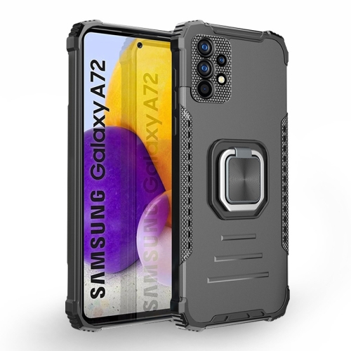 

For Samsung Galaxy A72 4G / 5G Fierce Warrior Series Armor All-inclusive Shockproof Aluminum Alloy + TPU Protective Case with Ring Holder(Black)