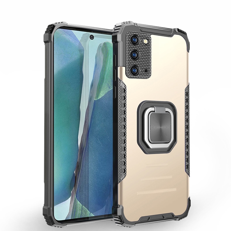 

For Samsung Galaxy Note20 Fierce Warrior Series Armor All-inclusive Shockproof Aluminum Alloy + TPU Protective Case with Ring Holder(Gold)
