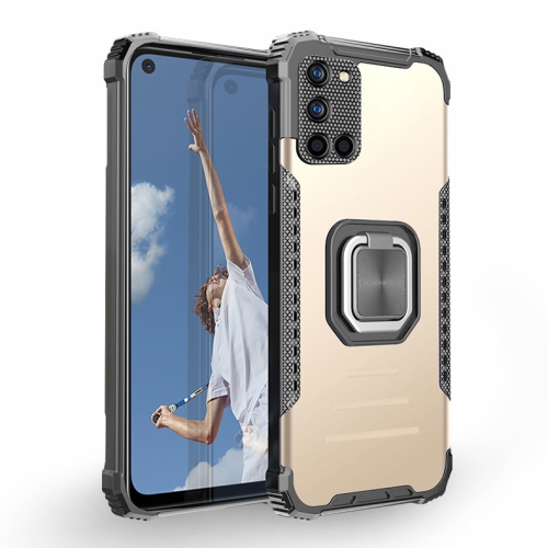 

For Samsung Galaxy A52 4G / 5G Fierce Warrior Series Armor All-inclusive Shockproof Aluminum Alloy + TPU Protective Case with Ring Holder(Gold)