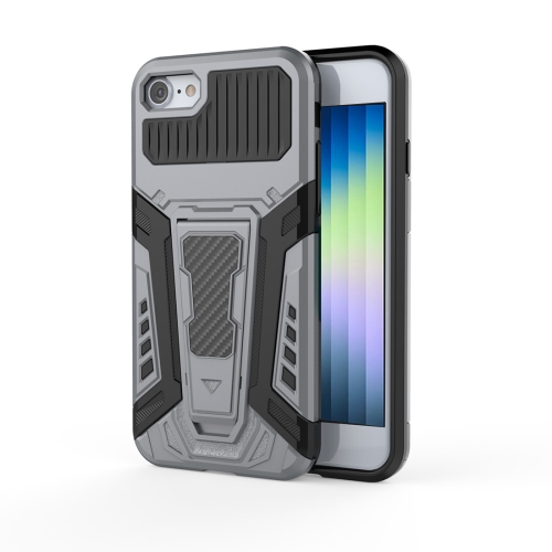 

War Chariot Series Armor All-inclusive Shockproof PC + TPU Protective Case with Invisible Holder For iPhone SE 2020 / 8 / 7(Grey)