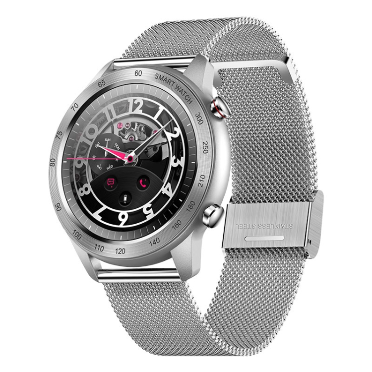 

MX5 1.3 inch IPS Screen IP68 Waterproof Smart Watch, Support Bluetooth Call / Heart Rate Monitoring / Sleep Monitoring, Style: Steel Strap(Silver)