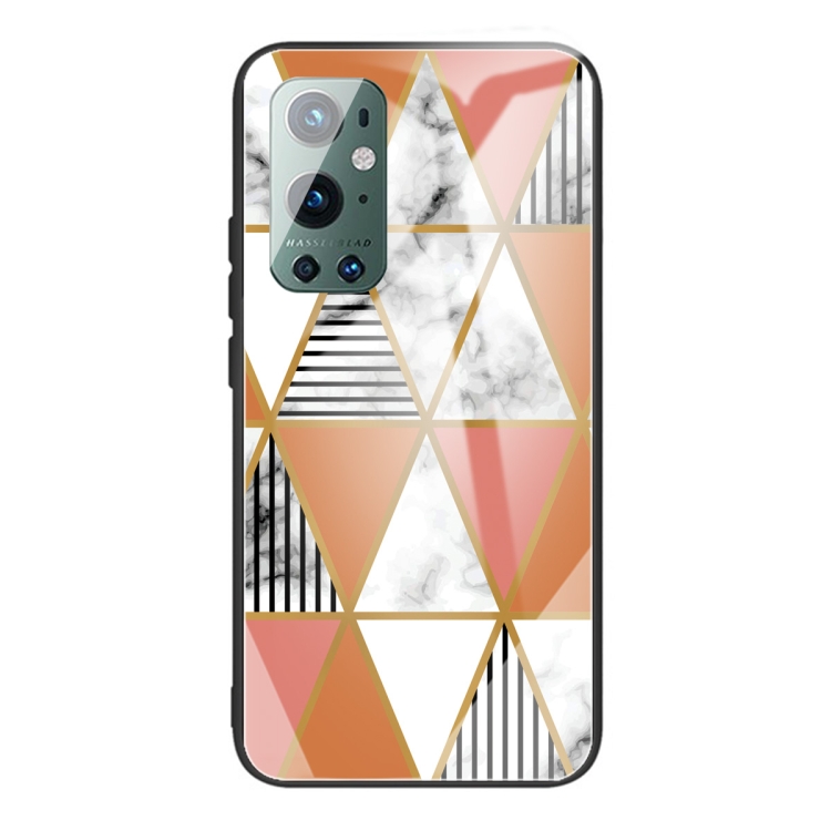 

For Samsung Galaxy A32 4G Marble Tempered Glass Back Cover TPU Border Case(HCBL-4)