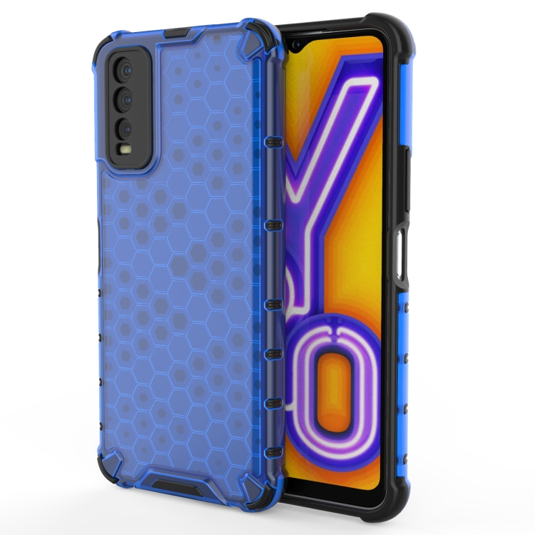 

For vivo Y20 Shockproof Honeycomb PC + TPU Protective Case(Blue)