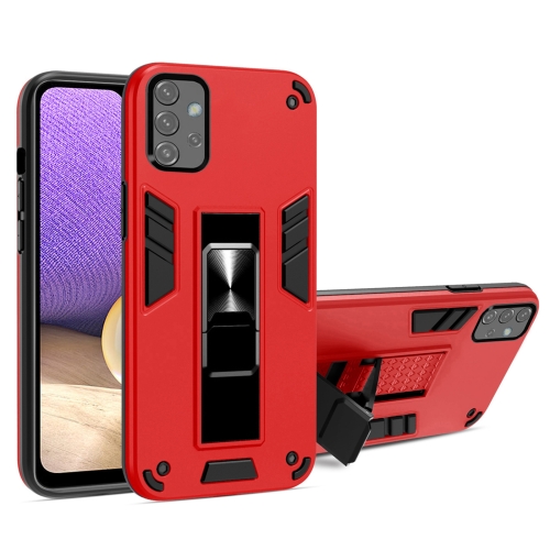 

For Samsung Galaxy A32 5G 2 in 1 PC + TPU Shockproof Protective Case with Invisible Holder(Red)