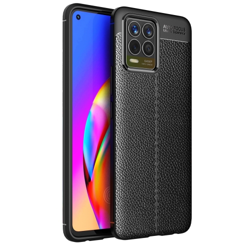 

For OPPO Realme 8 Litchi Texture TPU Shockproof Case(Black)