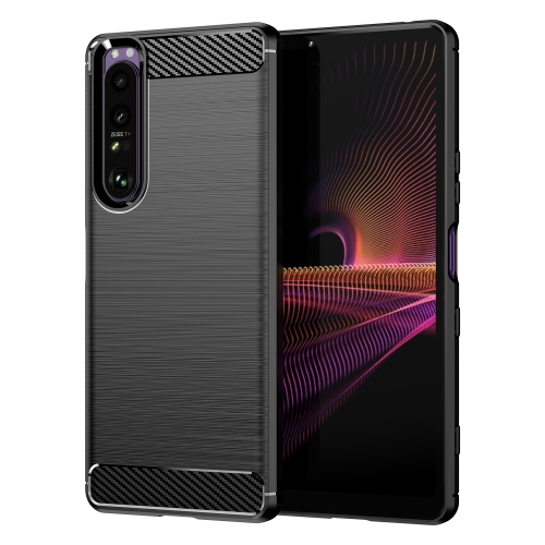 

For Sony Xperia 1 III Brushed Texture Carbon Fiber TPU Case(Black)