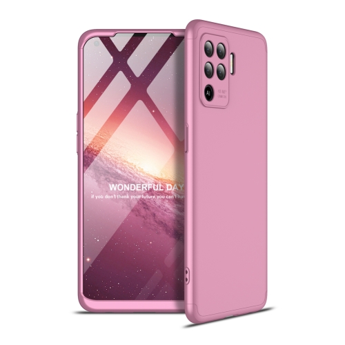 

For OPPO A94 / F19 Pro / Reno5 F / Reno5 Lite GKK Three Stage Splicing Full Coverage PC Protective Case(Rose Gold)