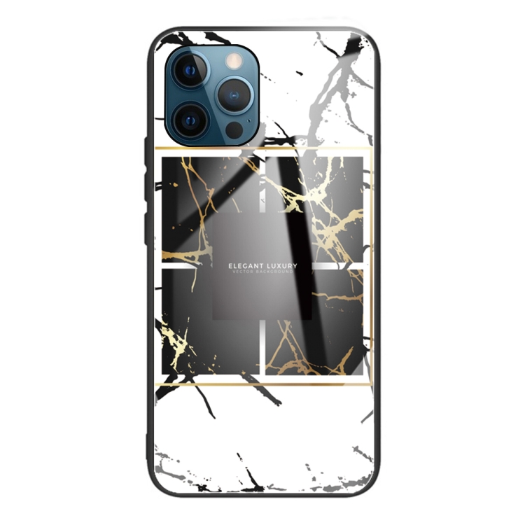 

Marble Tempered Glass Back Cover TPU Border Case For iPhone 11 Pro Max(HCBL-22)